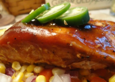 ﻿Barbecued Salmon with Sweet Corn Salsa