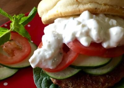 Greek Style Pork Burgers