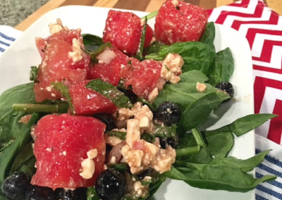 Watermelon, Feta and Blueberry Salad with Mint